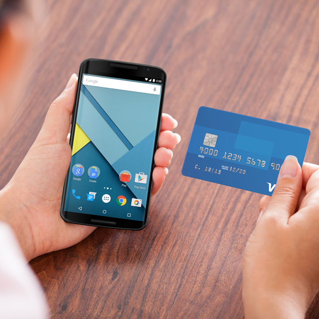 Entering Card info on Android phone